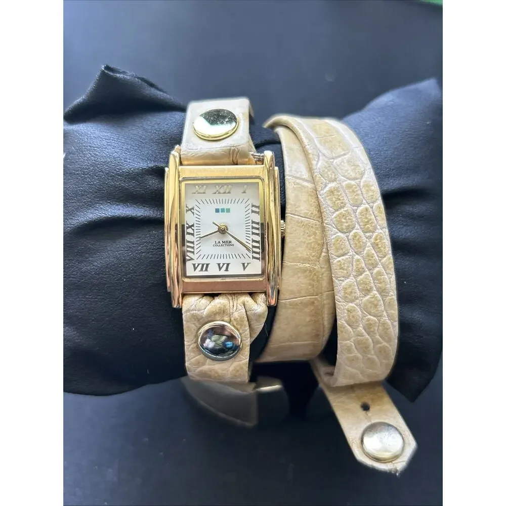 La Mer Gold Tone Women’s Wrap Style Quartz Watch
